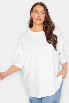 Yours Camiseta Extragrande Blanca De Algodón, Mujer Curvy Y Tallas Grandes, Yours