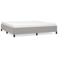 estructura de cama gris claro tela 200x200 cm