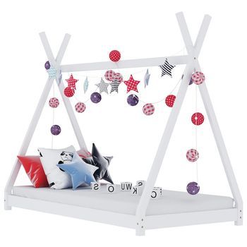 Estructura De Cama Infantil Madera Maciza Pino Blanca 90x200 Cm Vidaxl