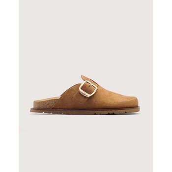 Koala Bay Zuecos Sabot plat en daim camel - Sonora para mujer