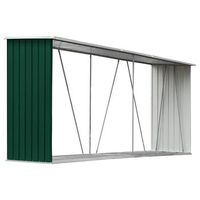casetilla para lena acero galvanizado verde 330x84x152 cm vidaxl