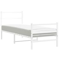 cama individual  cama para adultos  estructura cama metal con cabecero y estribo blanco 80x200 cm