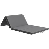 homcom tapete de gimnasia yoga pilates fitness plegable en 4 con asas revestimiento sintetico 180x80x5 cm gris   aosom espana