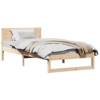 cama individual  cama para adulto  estructura de cama natural 90 x 200 cm madera de pino macizo