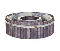 cesto redondo de madera gris 36x36x11