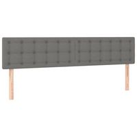 cabecero cama mueble de dormitorio con led de tela oscuro 180 x 5 x 7888 cm gris m020000770