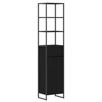 gabinete de bano roble negro 40 x 30 x 180 cm vidaxl