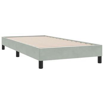 Cama Individual | Cama Para Adultos | Estructura De Cama Sin Colchón Terciopelo Gris Claro 80x210 Cm
