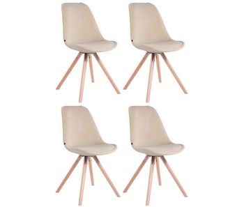 Set de 4 sillas de comedor toulouse rund en terciopelo crema 56x48x84 cm