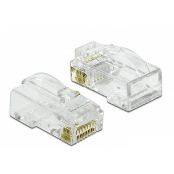 Conector RJ-45 DeLOCK 86473 Cat6 Transparente Macho Recto Policarbonato