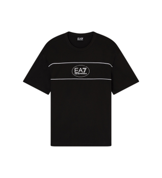 EA7 para hombre. 7M001494_AF16548 Camiseta Logo negro (S), Casual, Algodón, Manga corta