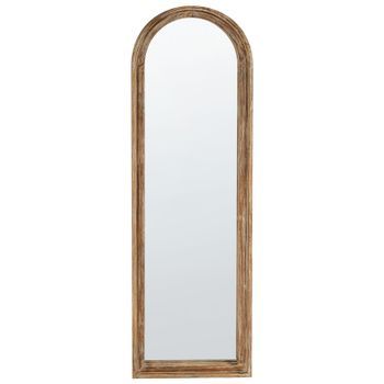 Espejo De Pared Marco De Madera Estilo Tradicional 55 X 170 Cm Marrón Claro Coigny
