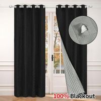 cortina termica aislante opaca con ollaos para invierno para salon panel individual black l