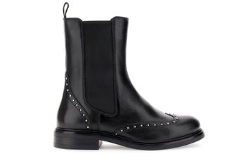 botines de piel con elástico y tachuelas black 37