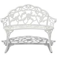 banco de jardin  banco de exterior  silla de jardin de aluminio fundido blanco 100 cm