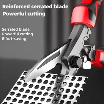 Tijeras Multifuncionales para Electricistas DGEV, Herramienta de Corte y Prensado de Cables con Función de Llave Inglesa para Cortar Láminas Metálicas y Cables
