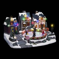 bola de navidad musical aldea iluminada 23 led