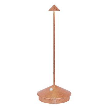 Lámpara De Mesa Led Pina Pro, Color Cobre, Recargable, Regulable, Inalámbrica, Color Azafrán