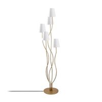 lampara de pie bonibon-13240 blanco oro metal tela 44x44x160 cm