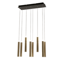 lampara colgante fabas luce prado de 8 luces - led regulable de 52 w - diseno lineal en laton