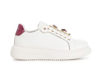 deportivas mujer de piel con complementos joya extraíbles white/bordeaux 41
