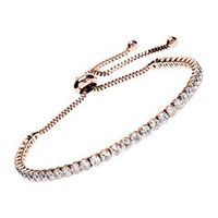 pulsera de acero inoxidable ip rose gold circonita