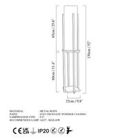 lampara de pie shelf lamp-8125 negro metal tela 25x25x130 cm