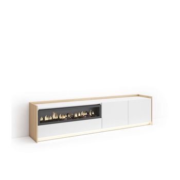 Mueble Tv Monda-02 Con Chimenea Y Luces Led Regulables