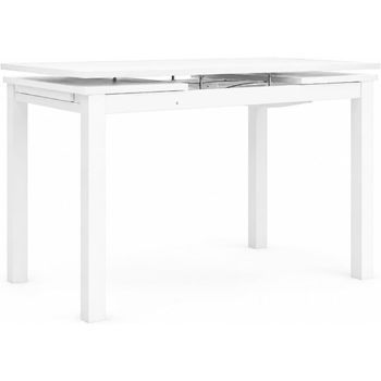 Dupi Mesa Cocina Extensible Agora | Extesión Lateral De 20cm Para Cada Ala | 100/140x60x76 Cm | Tablero Mdf 18 Mm | Patas Metálicas Cuadradas | Blanco
