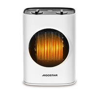 aigostar david - calefactor ceramico para bano 900-1800w tamano mini 2 velocidades termostato ajustable calentamiento rapido
