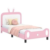 cama para ninos con cabecero rosa 90 x 200 cm pu vidaxl