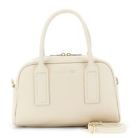 bolso bandolera de piel martillada con correa de hombro extraible cream
