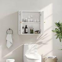 armario de bano de pared de mdf homcom 60x20x60 cm blanco