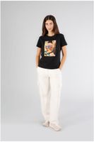 camiseta de manga corta con estampado de mujer con gafas black