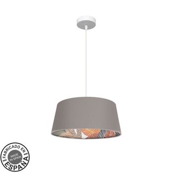 FABRILAMP Lámpara de techo colgante 40d Tunez 1xe27 Blanco/topo-estampado