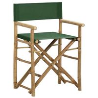 pack 2 uds sillas de director plegables bambu y tela verde