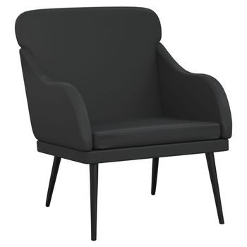 Sillón De Cuero Sintético Negro 63x76x80 Cm Cfw280327