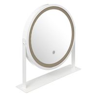 espejo pivotante led blanco redondo