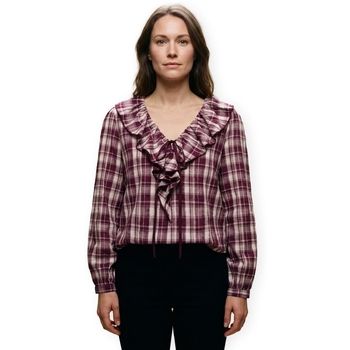 Only Blusa Top Nimu Kanika - Fig/Fig Checks para mujer