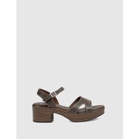 kamome sandalias sandalia lain marron para mujer