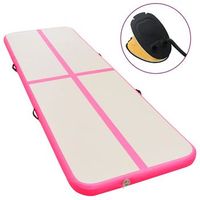 esterilla inflable de gimnasia con bomba 700x100x10 cm pvc rosa vidaxl