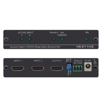 Conmutador de Vídeo Kramer VS-211H2 HDMI 2.0 Negro