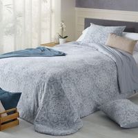 colcha bouti jacquard 100 algodon enti azul cama de 135 cm donegal collections