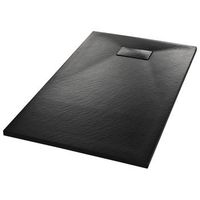 plato de ducha smc negro 120x70 cm vidaxl