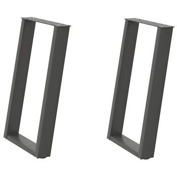 Patas Para Mesa Comedor Forma U 2 Uds | Patas Para Mesa Antracita 50x(72-73) Cm
