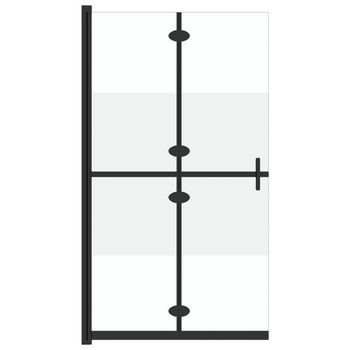 Mampara De Ducha Plegable Vidrio Esg Medio Esmerilado 110x190cm Vidaxl