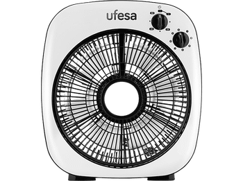 Ventilador de sobremesa - Ufesa BF5030, 3 velocidades, Temporizador, 50W, 25 cm, Blanco