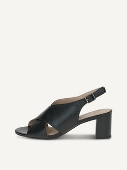 CAPRICE Heeled sandal, black, made of Leather with Block heel, Size 39