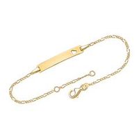 pulsera corazon dorada con placa grabada