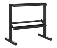 sportnow estante para mancuernas de 2 niveles soporte de almacenamiento para mancuernas de acero para gimnasio en casa carga 270 kg 94x525x82 cm negro